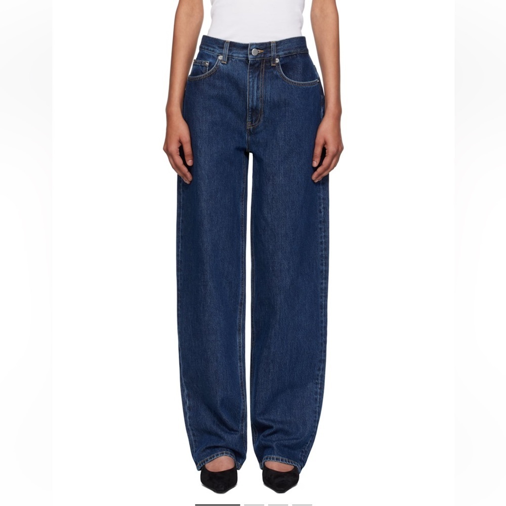 Loulou Studio DE SAISON Samur Denim Jeans Dark Blue loose fit $320 FWRD 27